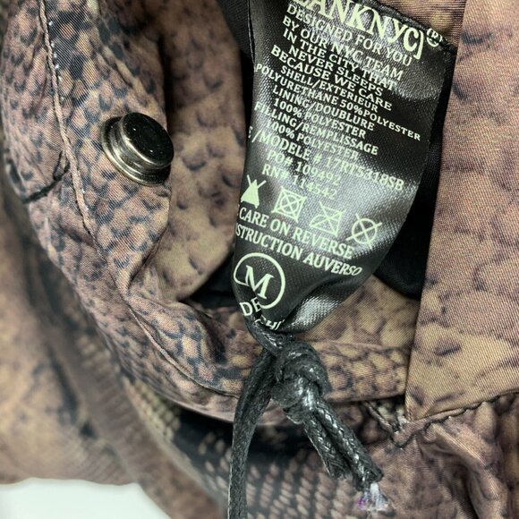 BlankNYC Puffer Jacket Reversible Black Snake Faux Leather - Picture 10 of 16